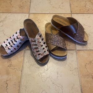 BUNDLE OF SANOSAN GLITTER SANDALS & SANOSAN FLORAL SANDALS